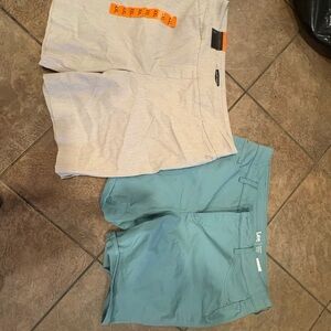 Plus size  Women's Shorts in Cream and Blue